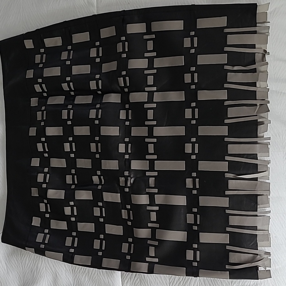 Leather skirt (grey & black) size 12